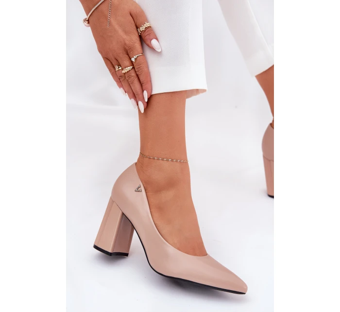 Elegantní Lodičky Na Podpatku model 21690118 Béžové - VINCEZA