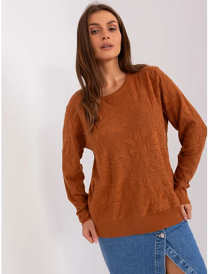 Sweter AT SW model 18884792 jasny brązowy - FPrice Sweter AT SW model 18884792 jasny brązowy - FPrice