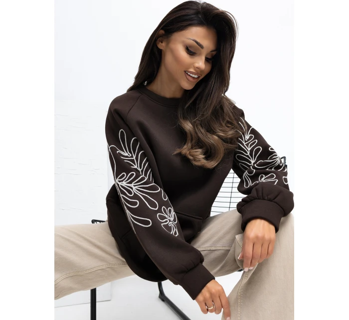 Bluza RV BL model 21777653 ciemny brązowy - FPrice Bluza RV BL model 21777653 ciemny brązowy - FPrice