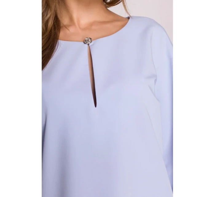 šaty s výstřihem s světle modré model 20966091 - STYLOVE šaty s výstřihem s světle modré model 20966091 - STYLOVE