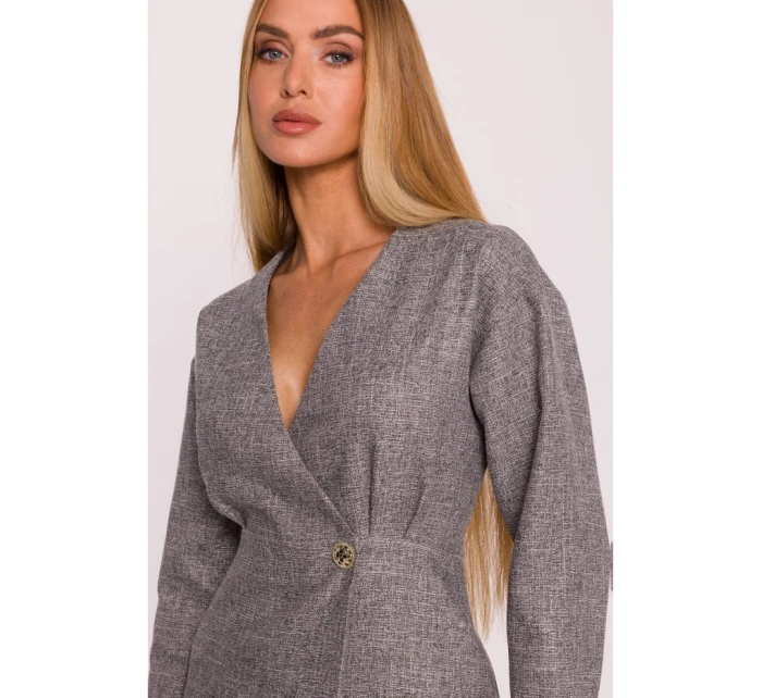 Zavinovací šaty z grafitové model 21295900 - Moe Zavinovací šaty z grafitové model 21295900 - Moe