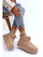 Kůže Sněžní Boty Na Platformě Bežové Corcoran Kůže Sněžní Boty Na Platformě Bežové Corcoran