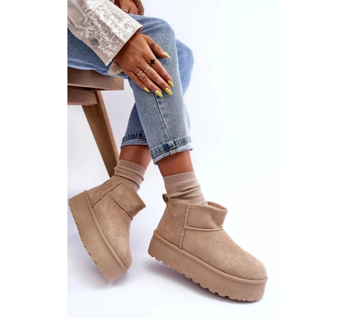 Kůže Sněžní Boty Na Platformě Bežové Corcoran Kůže Sněžní Boty Na Platformě Bežové Corcoran