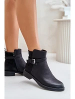 Zateplené Kotníkové Boty Na Plochém Podpatku S Páskem Černé Sabamessa Zateplené Kotníkové Boty Na Plochém Podpatku S Páskem Černé Sabamessa