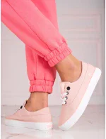 Krásné růžové dámské  tenisky bez podpatku