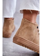 Dámské Tenisky Big Star Vysoké Zateplené Camel GG274072