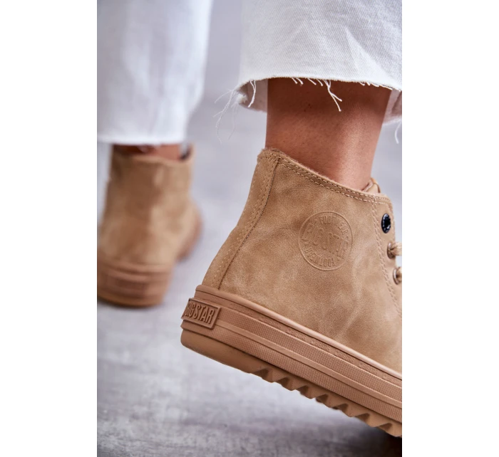 Dámské Tenisky Big Star Vysoké Zateplené Camel GG274072