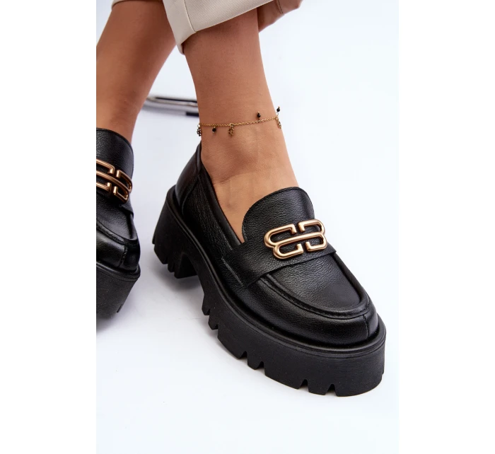 Zazoo 20164 Dámské Mokasíny Z Pravé Kůže Černé