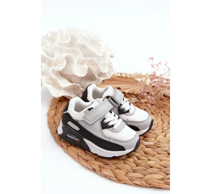 Dětské tenisky na suchý zip šedé Krissandra Dětské tenisky na suchý zip šedé Krissandra