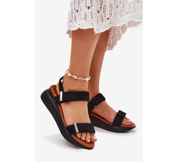 Dámské Sandály Na Klínu Černé model 21698935 - Boto