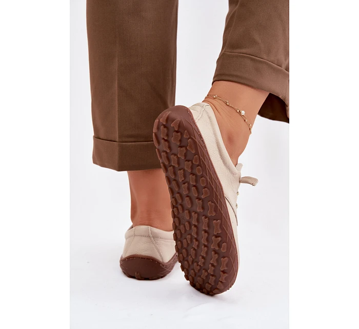 Kožené dámské polobotky Barefoot Zazoo 10189 Béžové Kožené dámské polobotky Barefoot Zazoo 10189 Béžové