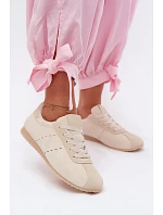 Dámské tenisky z eko semiše nízké světle béžové Melvelin