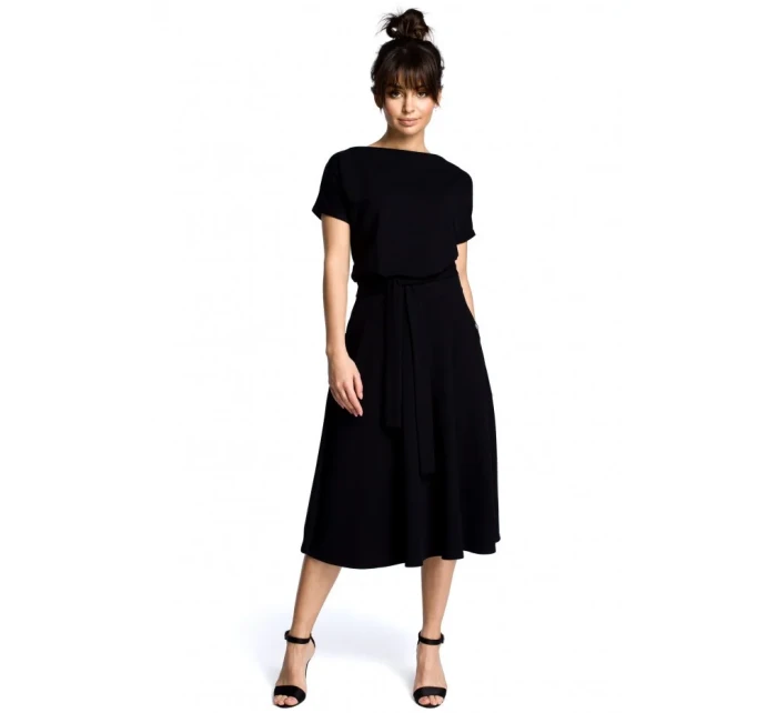 B067 Rozšířené šaty - černé B067 Rozšířené šaty - černé