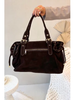 Dámská kabelka z přírodního semiše Danira – čokoládová