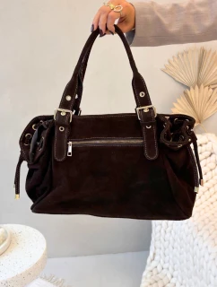 Dámská kabelka z přírodního semiše Danira – čokoládová