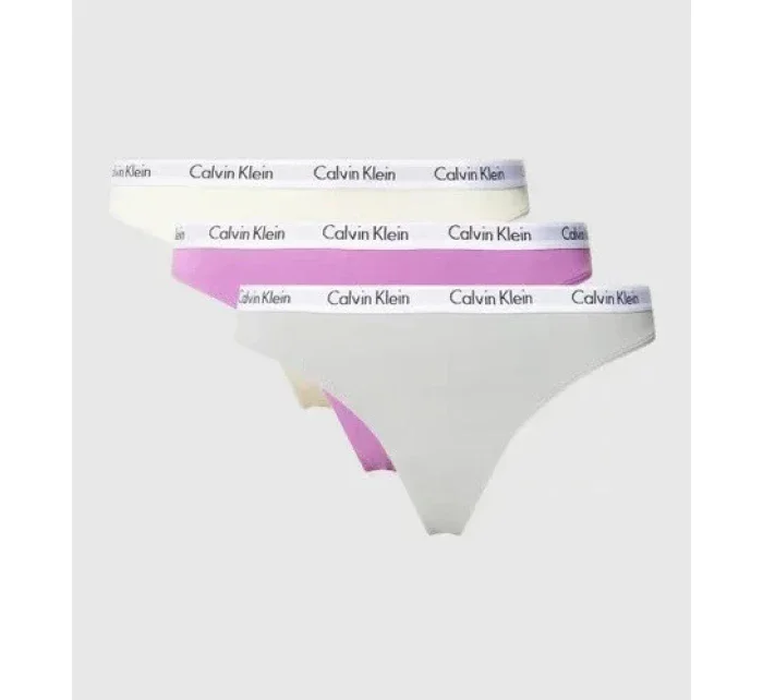 Dámské tanga 3pcs QD3587E CFU  Vícebarevná - Calvin Klein