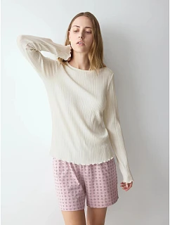 Versatile Rib Top LSL - Silk White - TRIUMPH Silk White - TRIUMPH