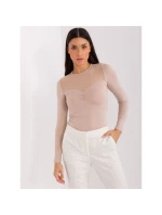 Béžová základní halenka se síťovinou model 21462282 - BASIC FEEL GOOD