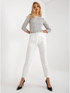 Ecru klasické látkové kalhoty Giulia s délkou ke kotníkům (DHJ-SP-12787.21X)