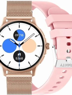 Dámské chytré hodinky  Pink Strap + Rose Gold model 21806505