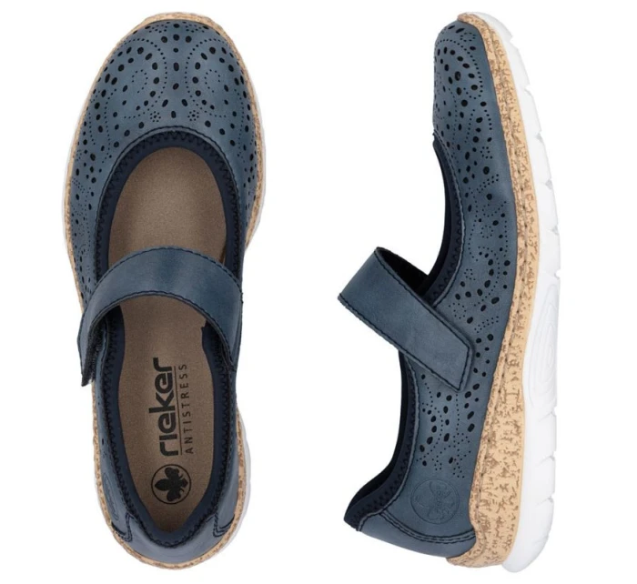 damskie na  niebieskie model 22026046 - Rieker