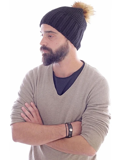 Bianco Pletená čepice s bambulí " model 22452629 - Atlantis Headwear Bianco Pletená čepice s bambulí " model 22452629 - Atlantis Headwear