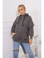 Mikina Warm-up s polovičním zipem v grafitové barvě