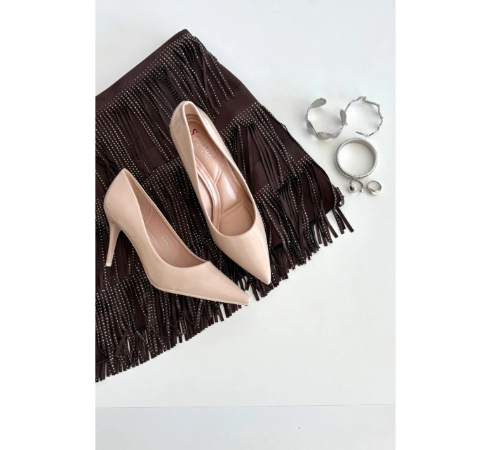 Lakované Eko Kožené Dámské Lodičky S  Béžové model 21711350 - Boto