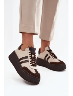 Kožené dámské tenisky na platformě model 21713104 - Zazoo