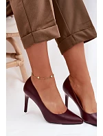 Eko Kožené Podpatky model 22069586 Bordó - SERGIO LEONE Eko Kožené Podpatky model 22069586 Bordó - SERGIO LEONE