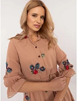Sukienka LK SK model 22278219 camelowy - FPrice Sukienka LK SK model 22278219 camelowy - FPrice
