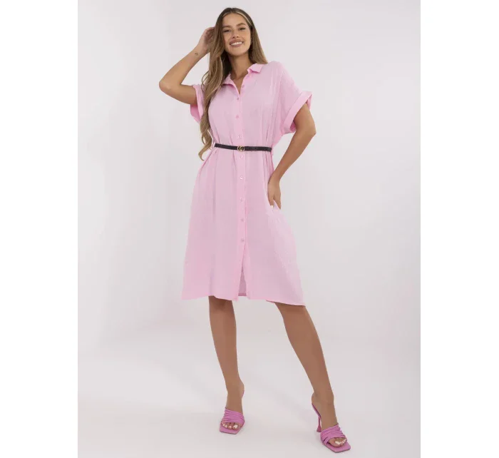 Sukienka MI SK model 21121803 jasny różowy - FPrice Sukienka MI SK model 21121803 jasny różowy - FPrice