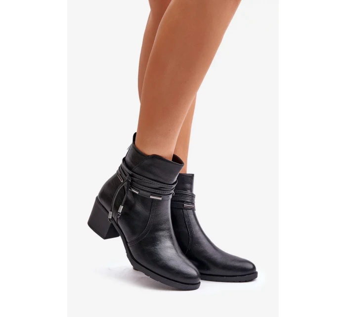 Dámské Kotníkové Boty Na Podpatku Zateplené Černé Lobina Dámské Kotníkové Boty Na Podpatku Zateplené Černé Lobina