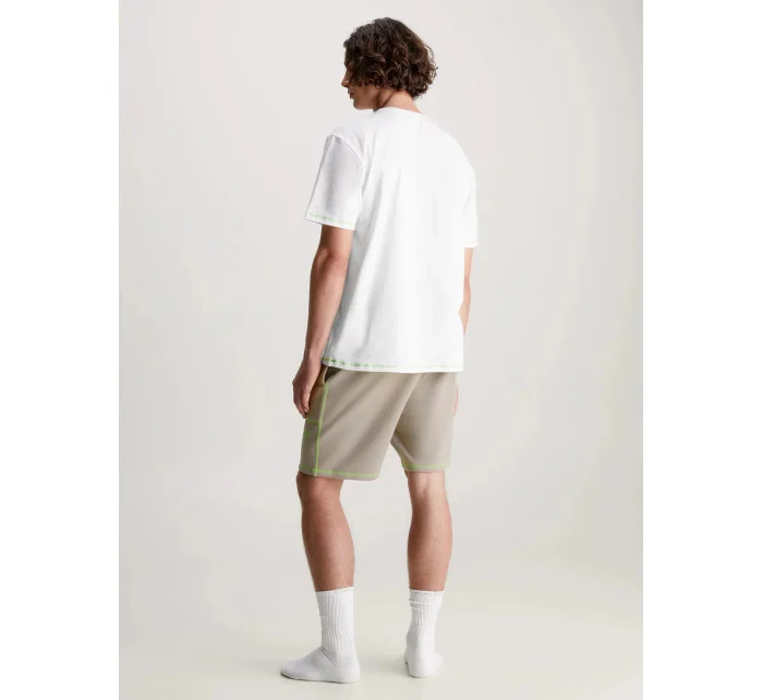 Pánské pyžamo NM2471E bílo/béžové - Calvin Klein Pánské pyžamo NM2471E bílo/béžové - Calvin Klein