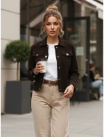 Dámská semišová bunda TY5583 Tmavě hnědá - Fashion Street