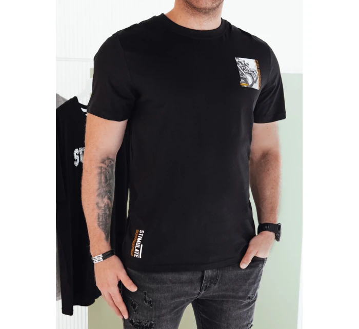 Pánské tričko s potiskem černé FashionStreet RX5482