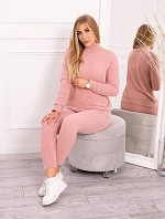 Dvoudílný svetrový set alpaka tmavě pudrově růžový