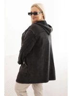 Dámská mikina Plus Size s kapucí a model 21272117 černá - K-Fashion