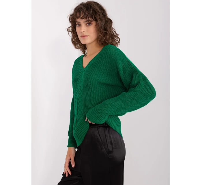 Sweter BA SW model 19014760 ciemny zielony - FPrice Sweter BA SW model 19014760 ciemny zielony - FPrice