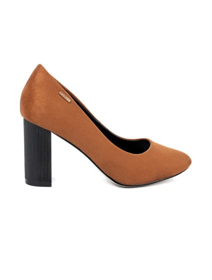 Pěkné  lodičky Jasnobrązowy dámské na širokém podpatku