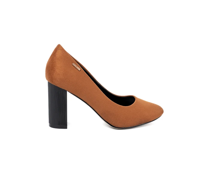 Pěkné  lodičky Jasnobrązowy dámské na širokém podpatku