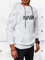Pánská mikina s kapucí s potiskem bílá FashionStreet BX5570
