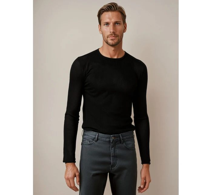 Pánský svetr černý model 21982686 - FashionStreet Pánský svetr černý model 21982686 - FashionStreet