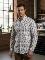 Pánská bílá košile s květinami Dstreet model 21989379 - FashionStreet Pánská bílá košile s květinami Dstreet model 21989379 - FashionStreet