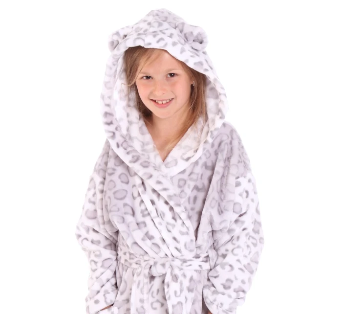 Dětský župan irbis s kapucí 9156 vzorovaný - Vestis