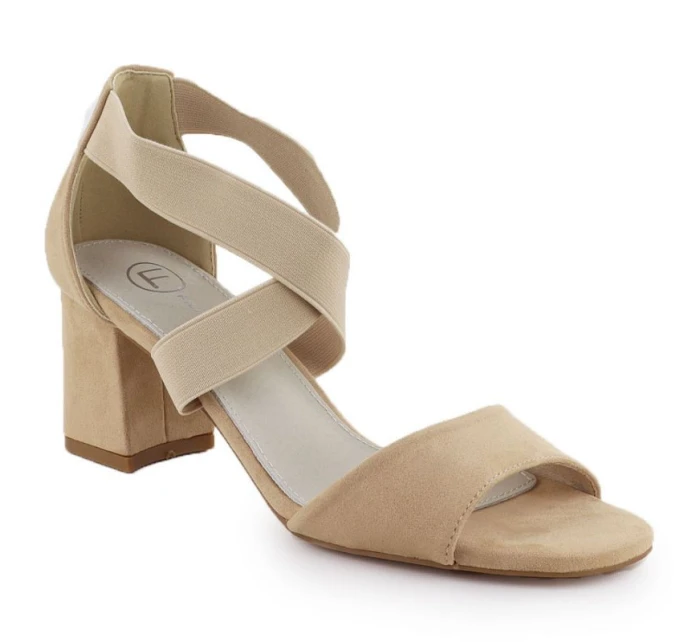 Dámské sandály na podpatku béžové Filippo DS6920