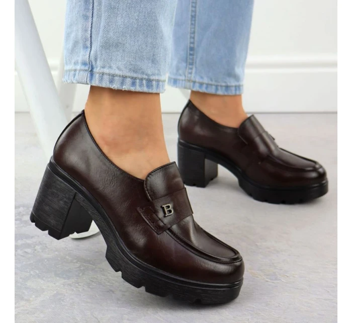 Dámské mokasíny na klínku hnědé Potocki SZ12700