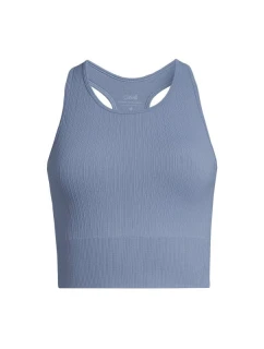 CASALL Multi Rib Bezešvý vycpaný sportovní top modrý