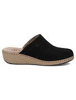 Kožené žabky na platformě černé Filippo DK7567