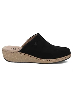 Kožené žabky na platformě černé Filippo DK7567